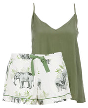 Load image into Gallery viewer, Cyberjammies Eloise And Lea Elephant Print PJ Shorty Set