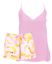 Load image into Gallery viewer, Cyberjammies Betsy Cami and Banana Print PJ Shorty Set