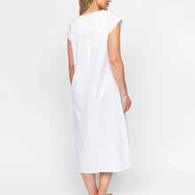 Load image into Gallery viewer, Nora Rose Christina Womens Lace Detail Seersucker Long Nightdress