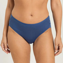 Load image into Gallery viewer, Hanro Moments Lace Back Midi Brief In True Navy