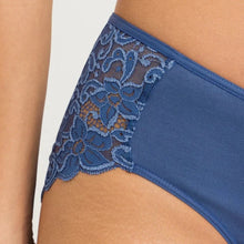Load image into Gallery viewer, Hanro Moments Lace Back Midi Brief In True Navy