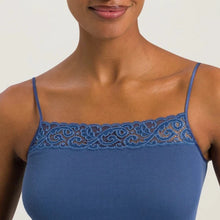 Load image into Gallery viewer, Hanro Moments Spaghetti Vest Top In True Navy