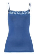 Load image into Gallery viewer, Hanro Moments Spaghetti Vest Top In True Navy