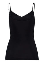 Load image into Gallery viewer, Hanro Cotton Seamless V-Neck Spaghetti Top In Black