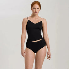 Load image into Gallery viewer, Hanro Cotton Seamless V-Neck Spaghetti Top In Black