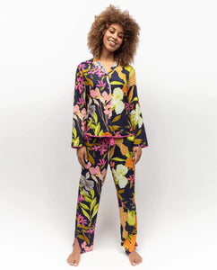 Cyberjammies Avery Navy Floral Print Pyjama Set