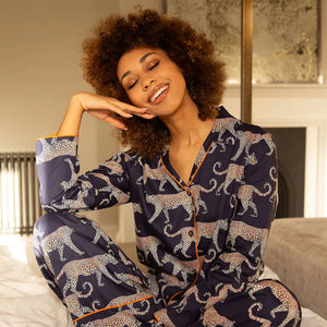 Cyberjammies Taylor Leopard Print Wide Leg Pyjama Set