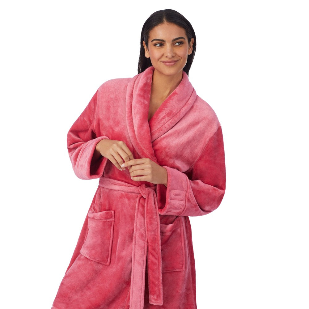 DKNY Signature Dressing Robe In Rose