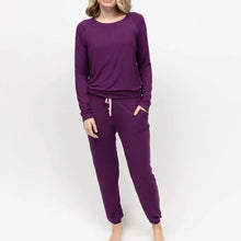 Load image into Gallery viewer, Cyberjammies Colette Dark Purple Slouch Pyjama Set
