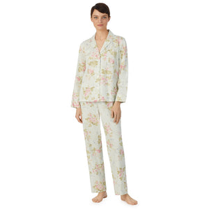 Ralph Lauren Fashion Satin Collar Floral Pyjama Set