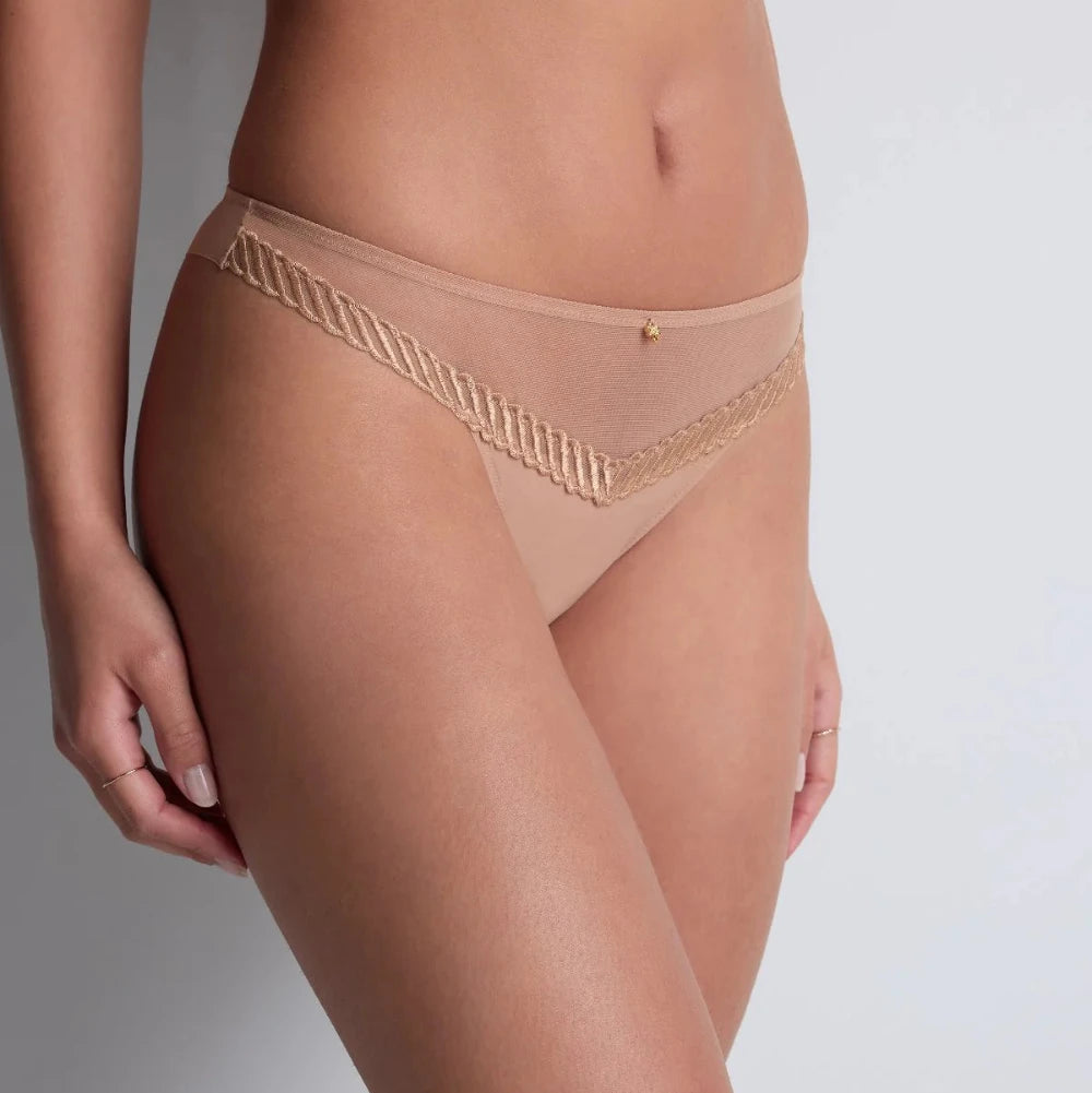 Aubade Sheer Emotion Tanga Brief In Nude