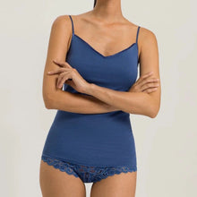 Load image into Gallery viewer, Hanro Cotton Seamless Padded Spaghetti Top In True Navy
