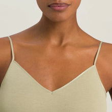 Load image into Gallery viewer, Hanro Cotton Seamless Spaghetti Top In Moss Green
