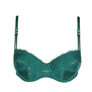 Marie Jo Junoo Padded Balcony Bra In Jasper Green