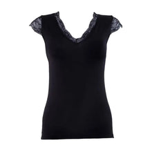 Load image into Gallery viewer, Black Spade V-Neck Top In Black
