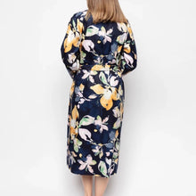 Load image into Gallery viewer, Cyberjammies Estelle Navy Floral Wrap Dressing Gown
