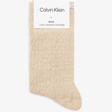 Load image into Gallery viewer, 2 Pack Crew Socks By Calvin Klein In Beige
