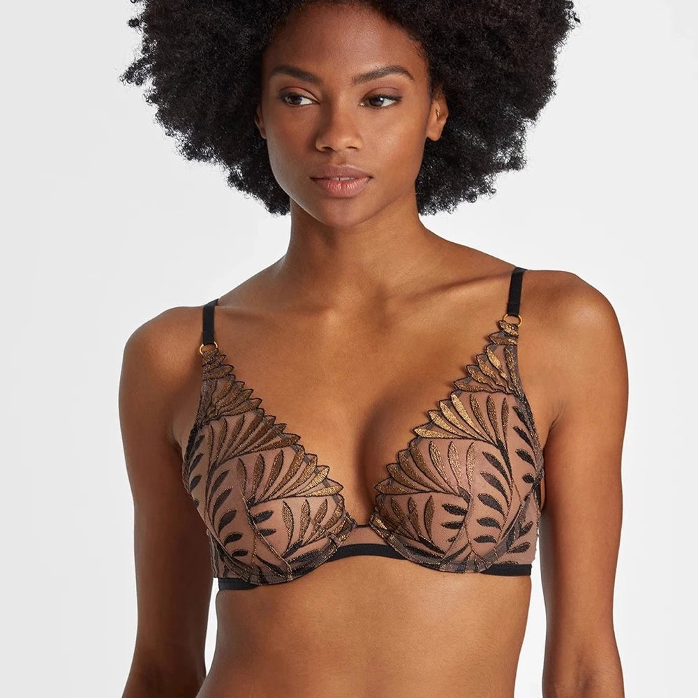 Aubade Sensory Illusion Triangle Bra In Golden Leaves – The