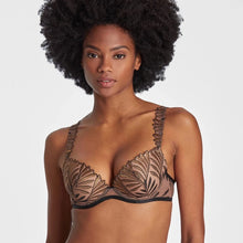 Load image into Gallery viewer, Aubade Sensory Illusion Moulded Plunge Bra In Golden Leaves
