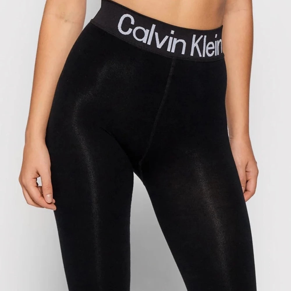 Calvin Klein TECHNICAL SPLIT - Leggings - Trousers - black